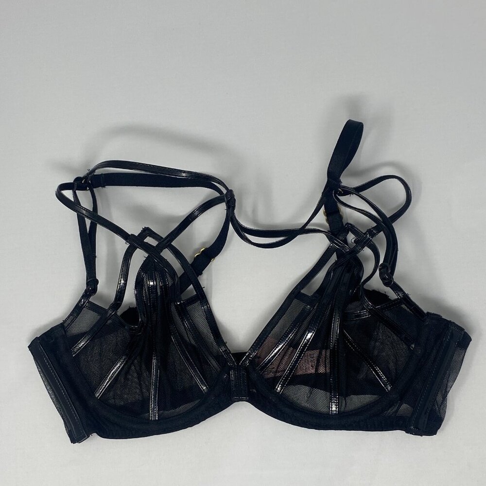 Agent Provocateur Jet Black PVC Bra 34B - Picture 7 of 14